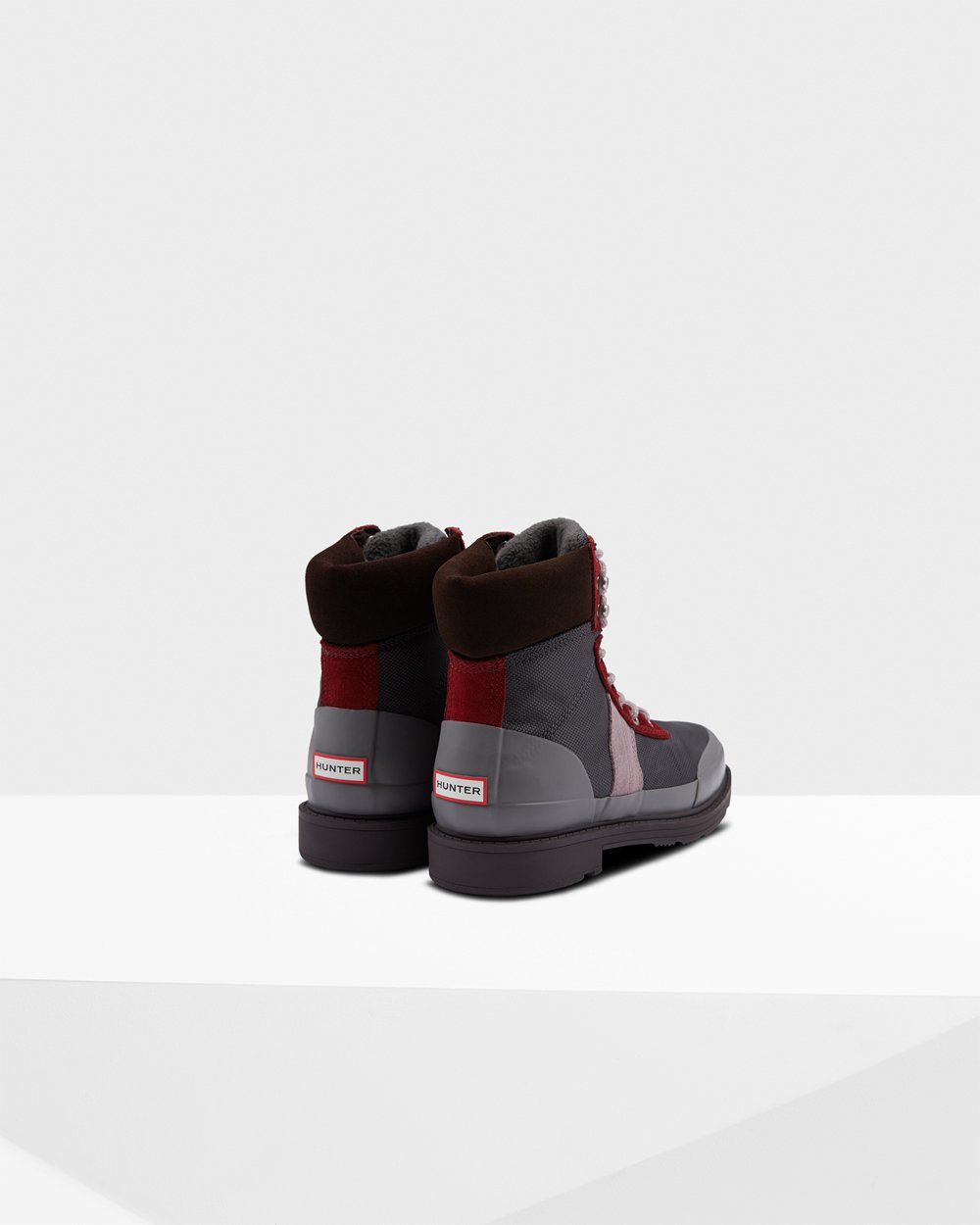 Women Hunter Original Insulated | Commando Boots Dark Grey/Brown/Grey Red | NZ-12703-NMGY